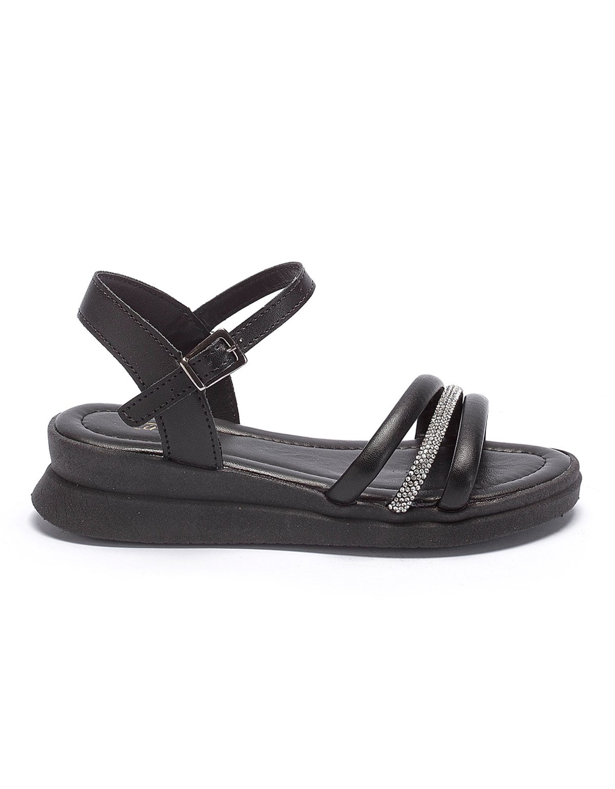 Infantil – Sandália Feminina Tininha Menina Anabela Casual Festa Preta