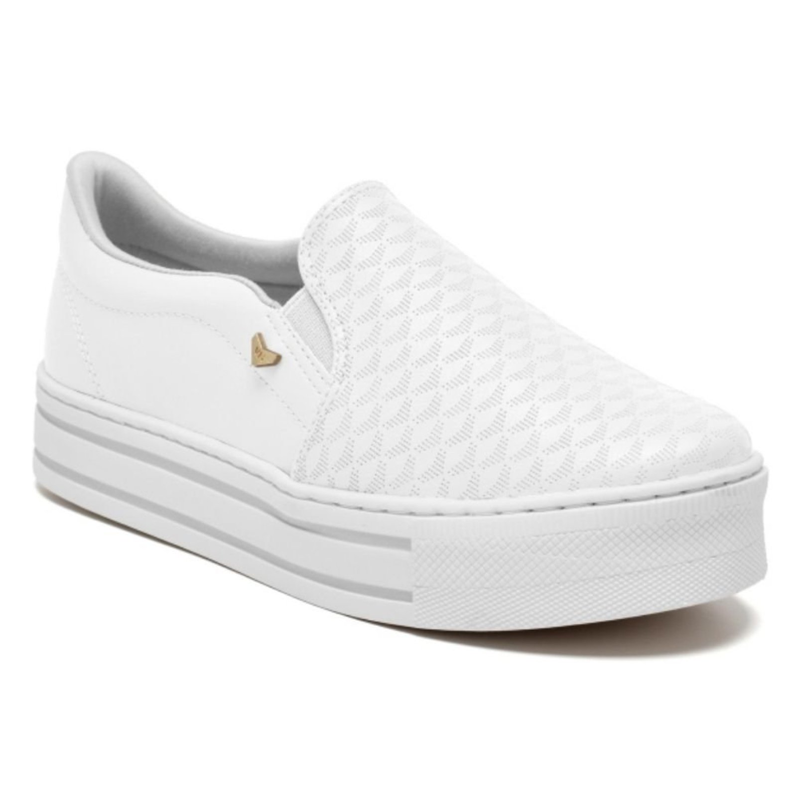 Tênis Casual Feminino Slip On Branco Via Marte 010-035-01