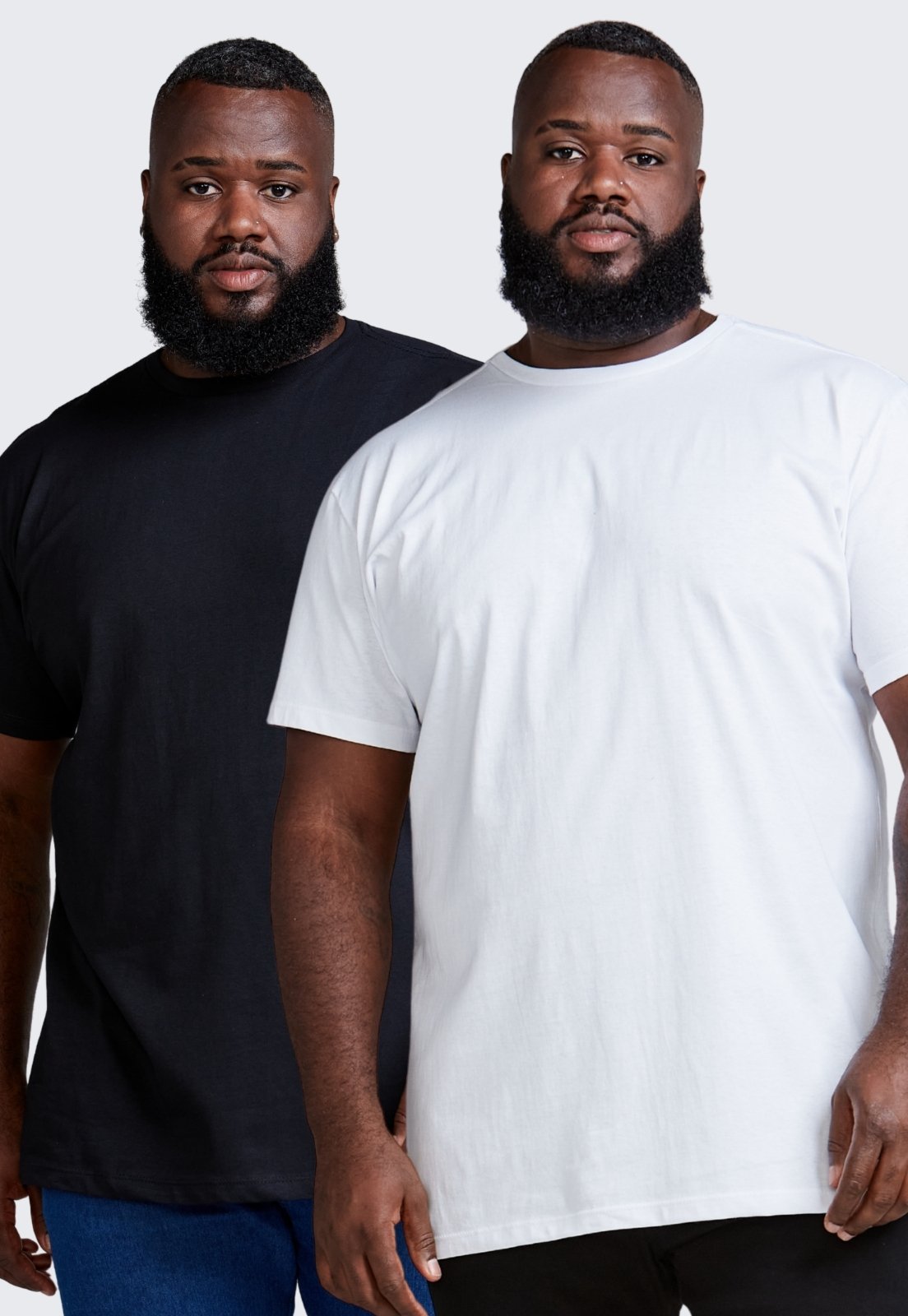 Kit 2 Camiseta Básica Masculina Algodão Plus Size Daze Modas Branco e Preto