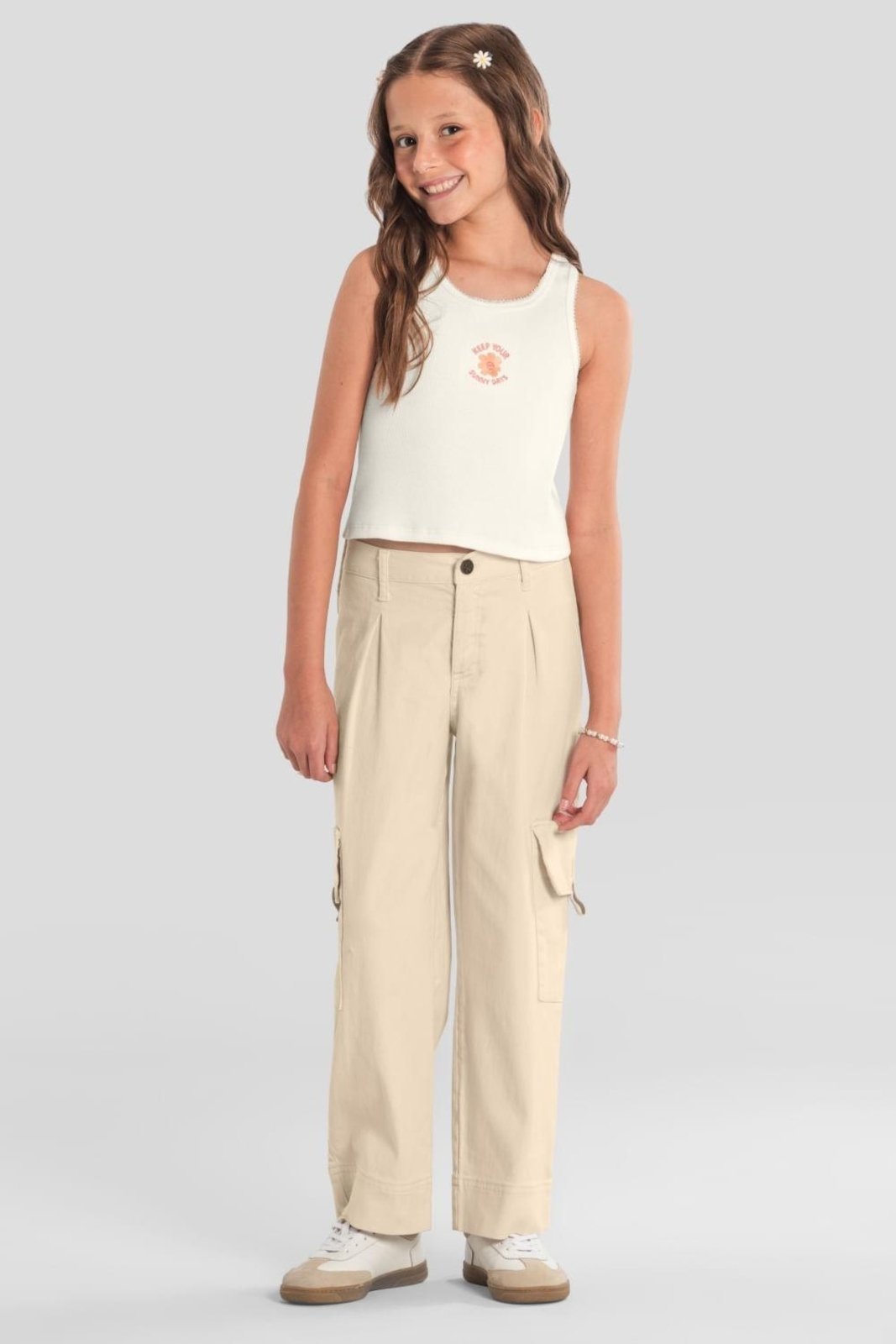 Infantil - Blusa menina regata em ribana Brandili
