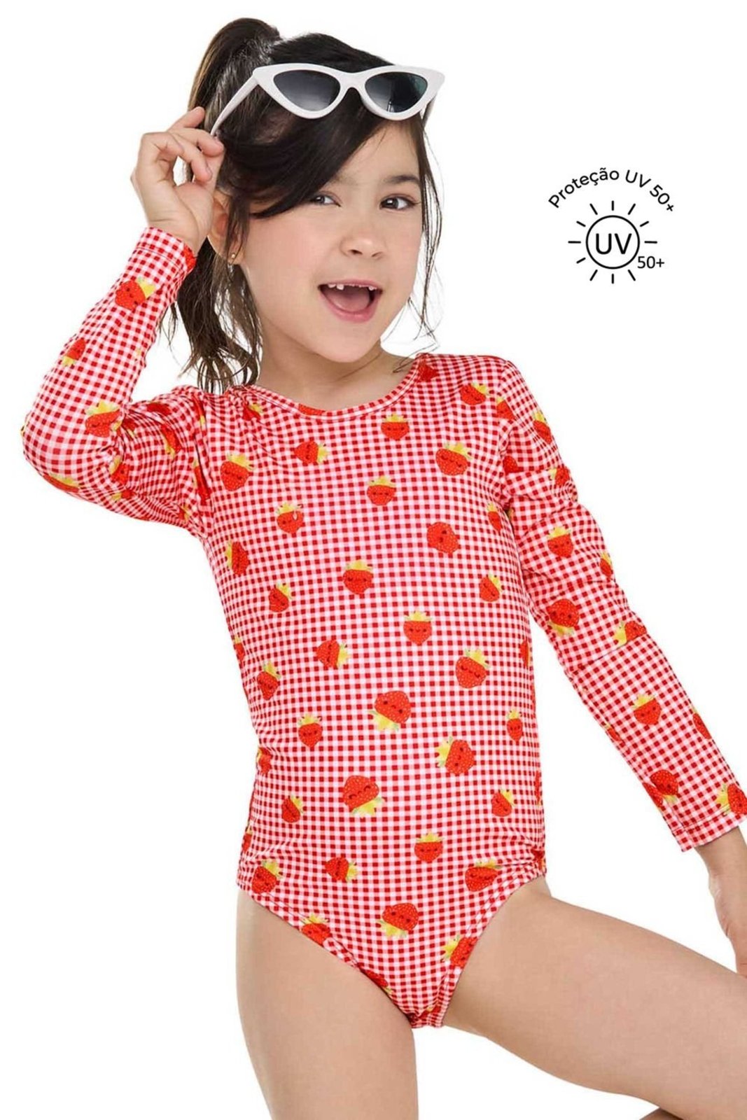 Maiô Menina Frutas Elian Vermelho
