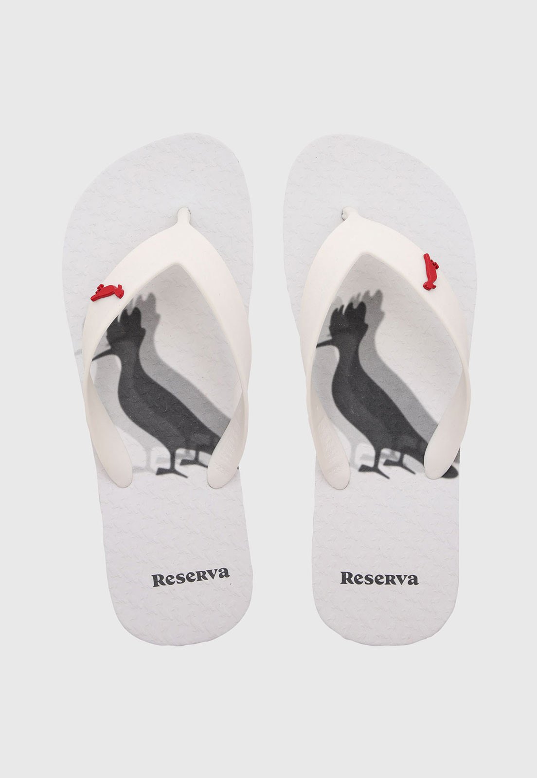 Chinelo Masculino Reserva Casual Estampa Pássaros Branco