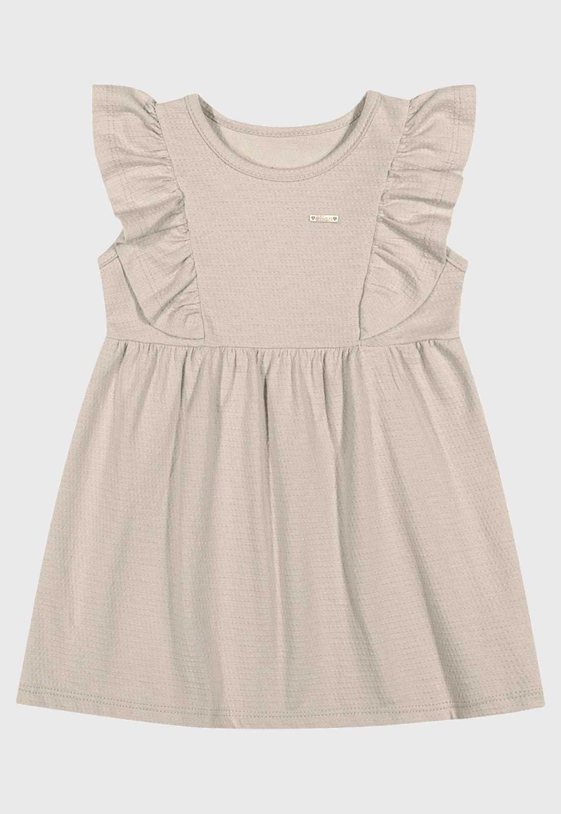 Vestido Elian Babados Bege