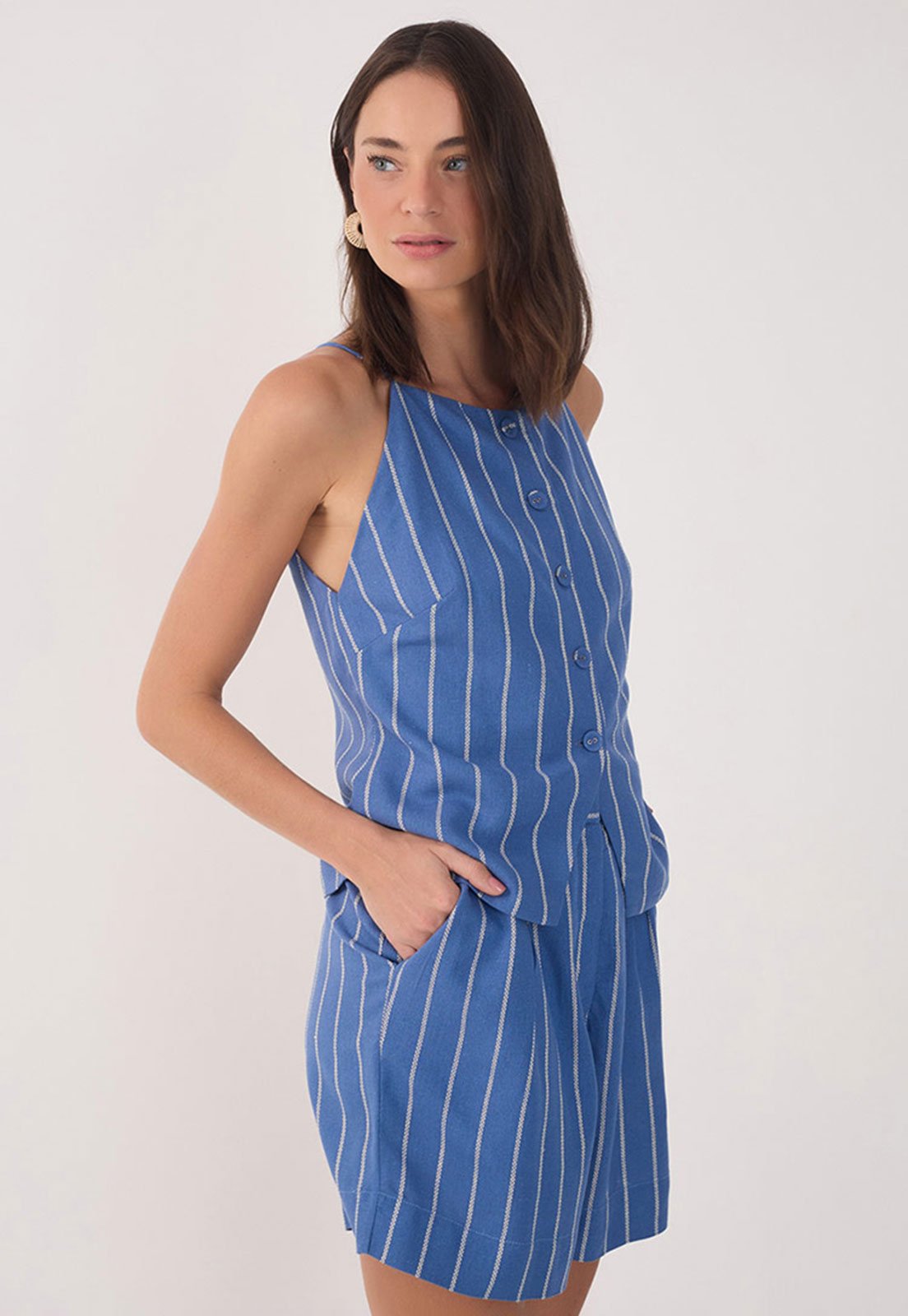 Regata Dress To Reta Listrada Azul