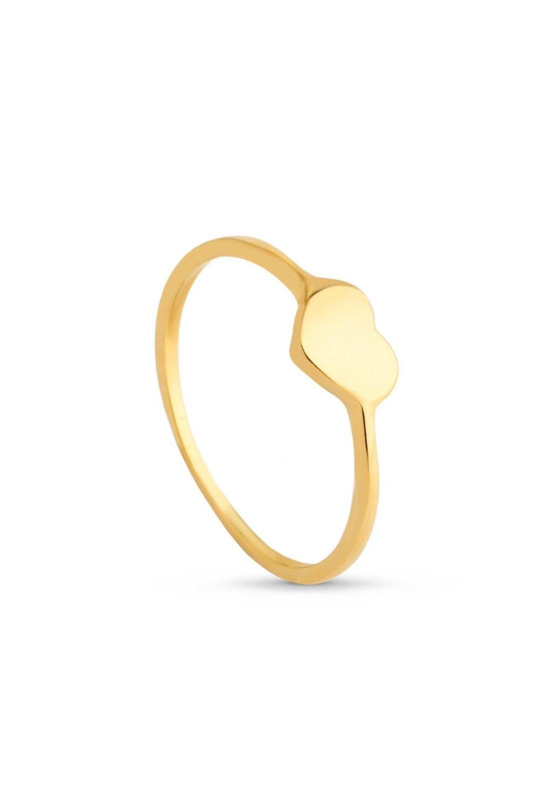 Anel Semijoia Coração Liso Polido Banhado A Ouro 18K An009-001 Dourado
