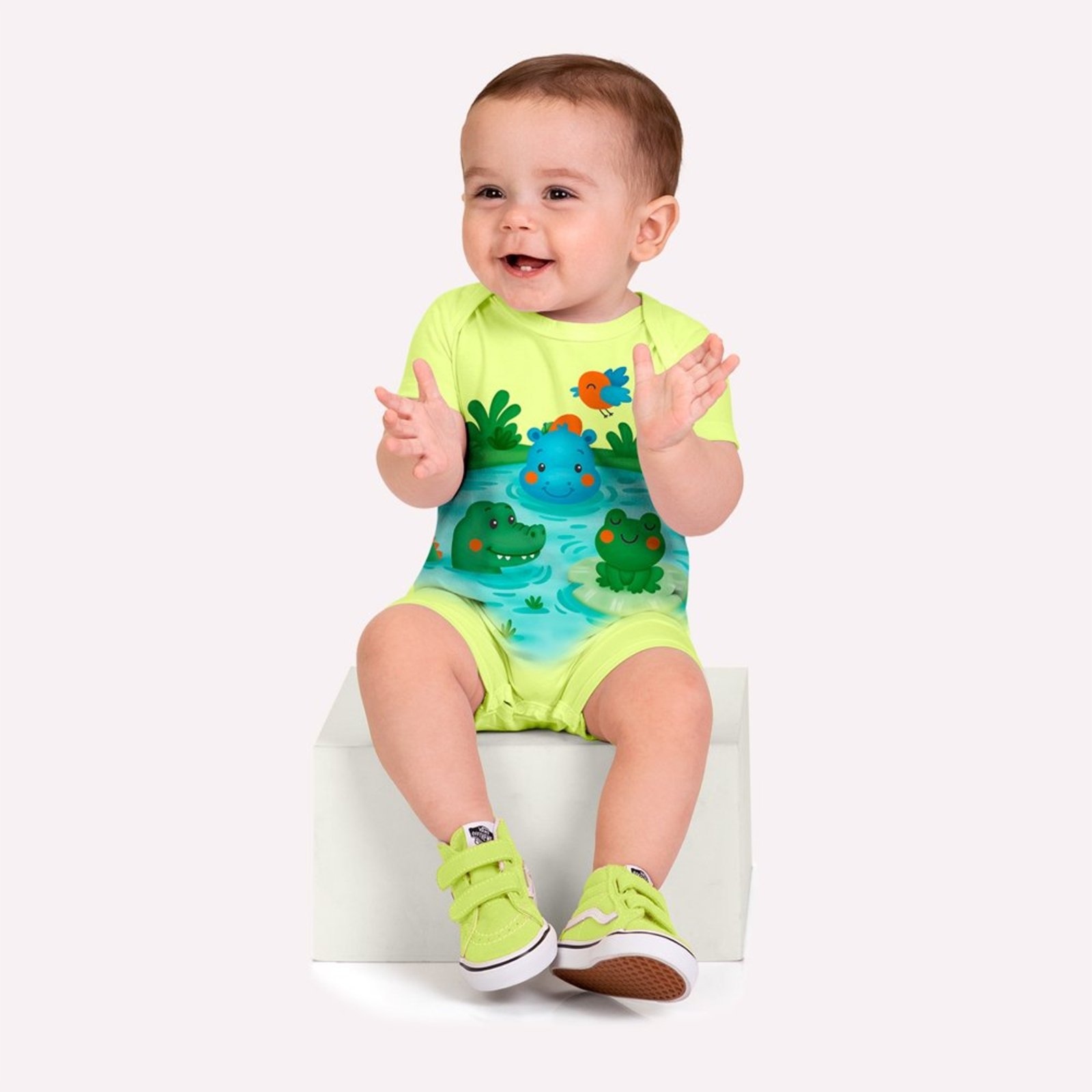 Infantil - Macaquinho Menino em Algodão Kyly