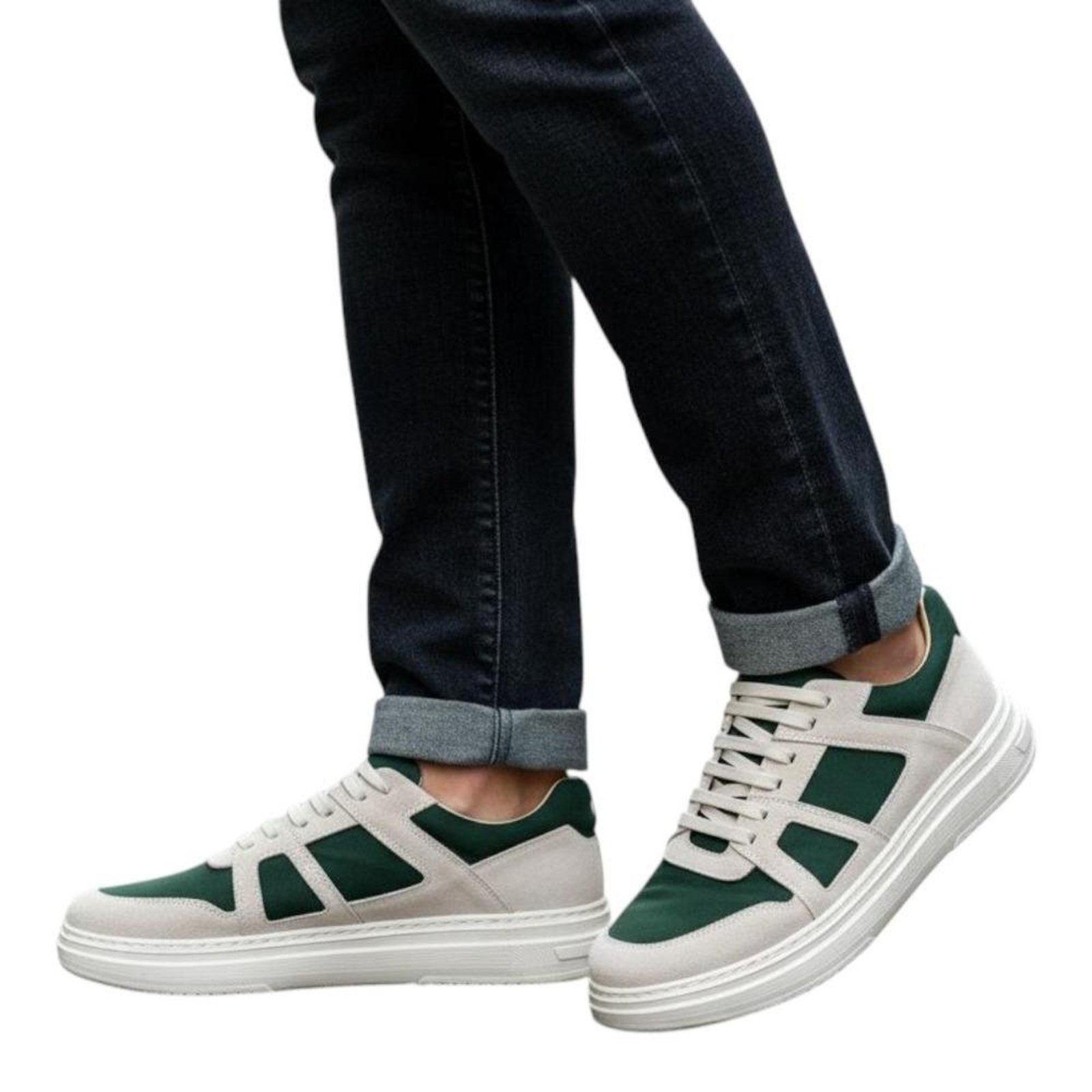 Tênis Masculino Couro Legítimo Casual Conforto Básico Cinza