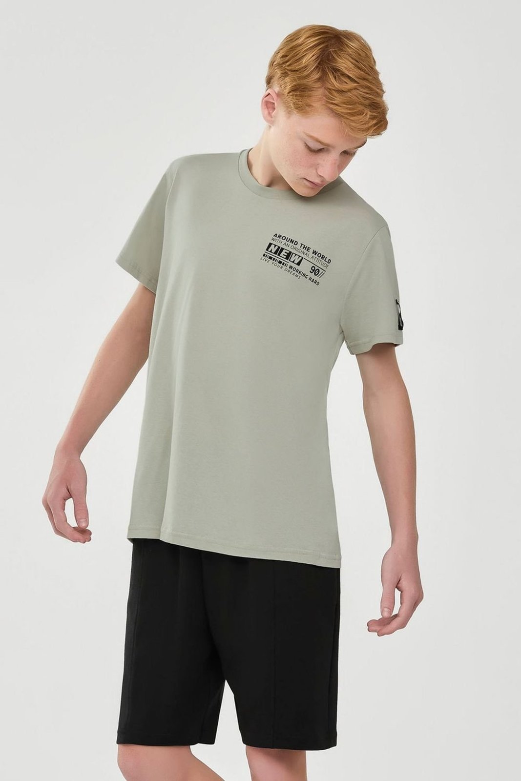 Infantil - Conjunto Juvenil Menino Estampa Street Beats Verde