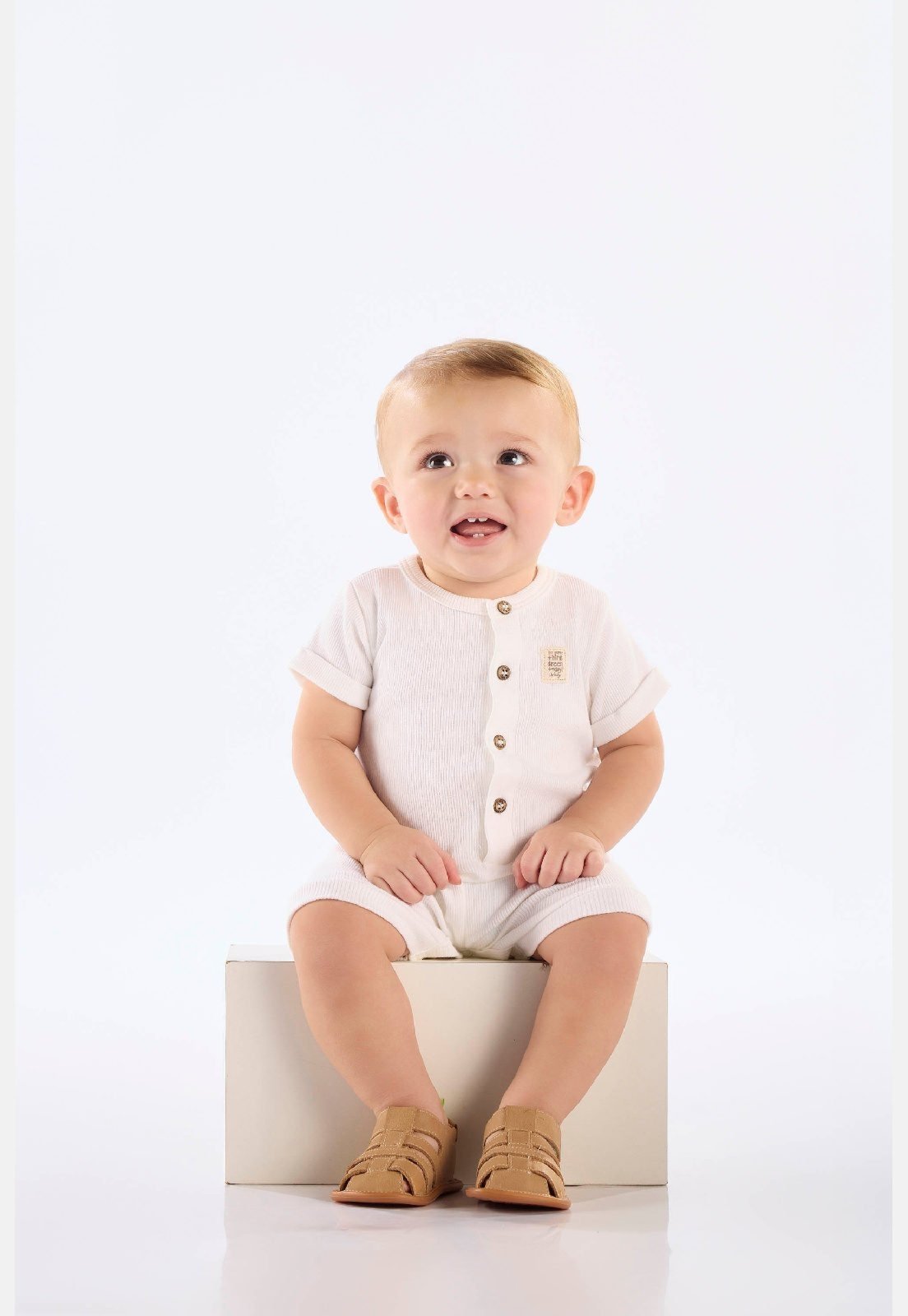 Infantil - Macaquinho Unissex em Ribana Up Baby Branco
