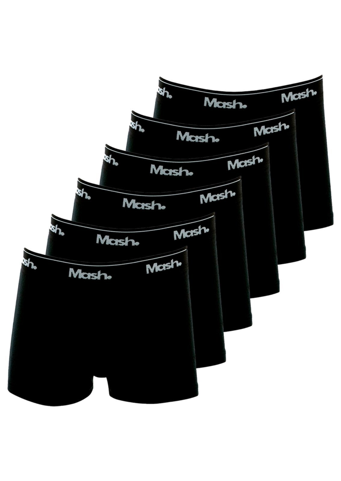 Kit com 6 Cuecas Boxer Mash 190.03 Preto