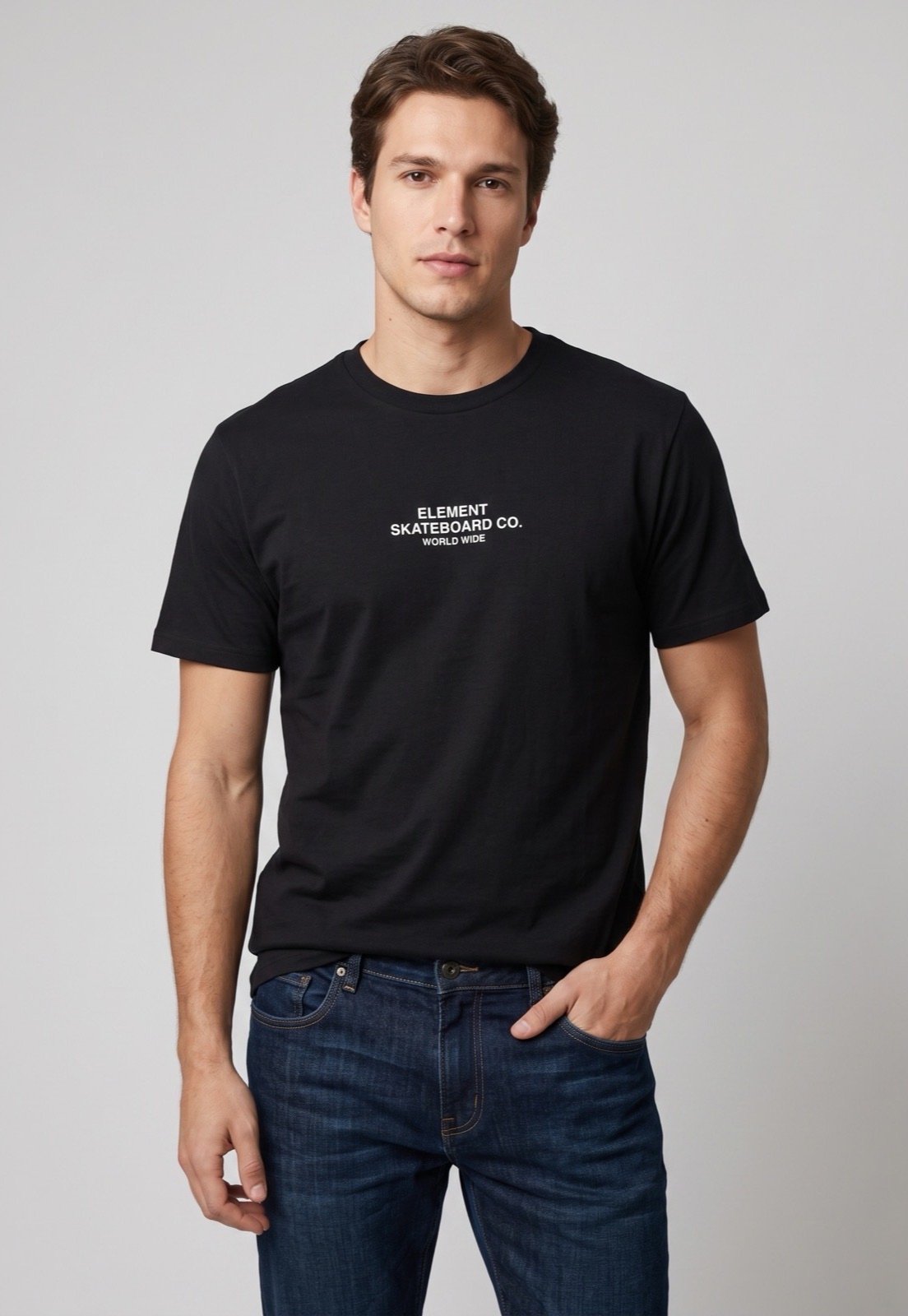 Camiseta Masculina Element Logo Preta