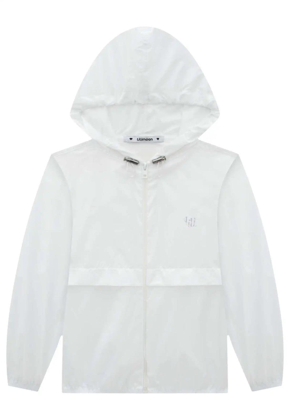 Infantil - Jaqueta Corta Vento Branco Menina Lilimoon 14 Branco