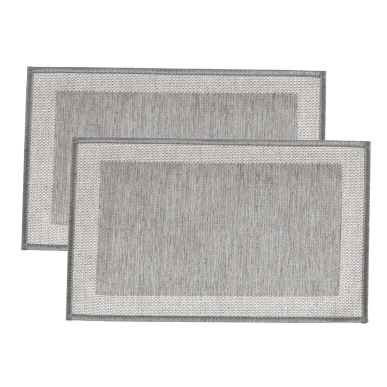Kit 2 Tapete Antiderrapante 50x70 Kacyumara Multi Square Grey Cinza
