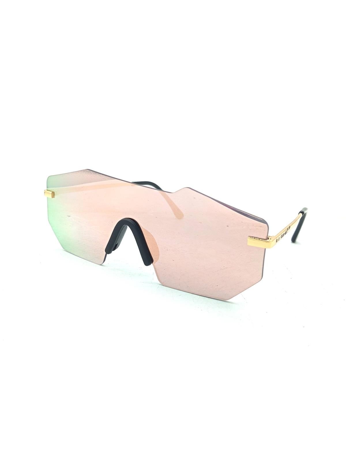 Óculos Solar Prorider dourado com lente espelhada