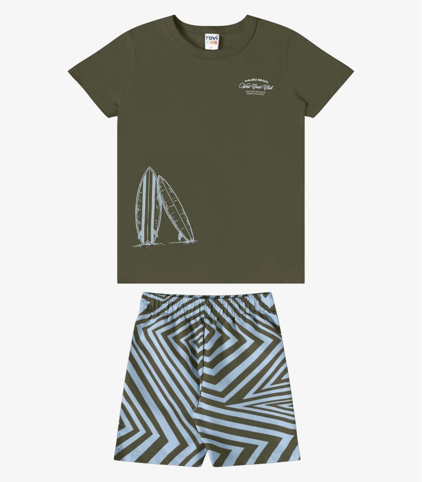 Infantil - Conjunto Verão Menino Localizada Rovi Verde