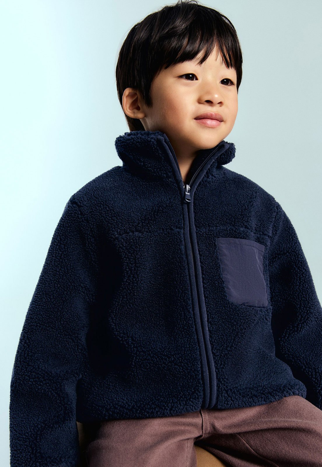 Infantil - Jaqueta MANGO Gola Alta Azul-marinho