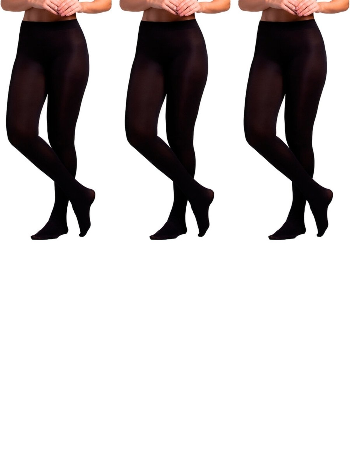 Kit com 3 Meias Calças Fio 80 Opaca Trifil 6352 Preto