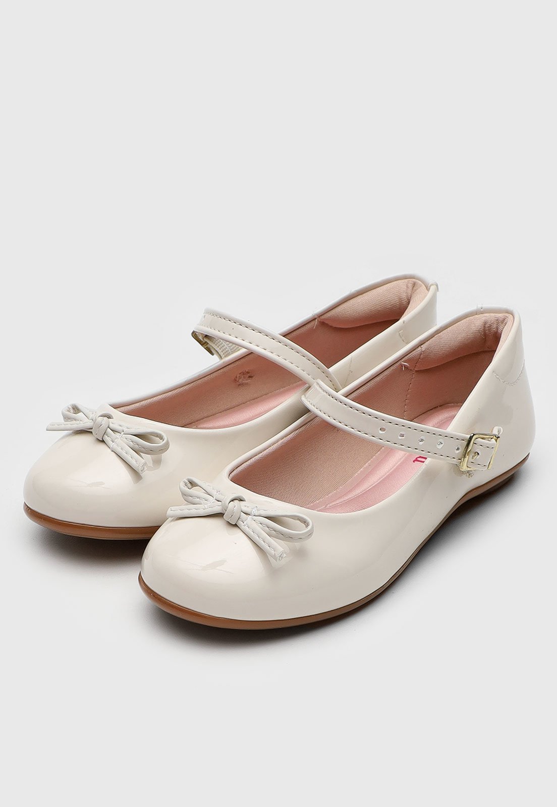 Vista 2 Infantil - Sapatilha Molekinha Laço Verniz Off-white off-white white MOLEKINHA off-white white