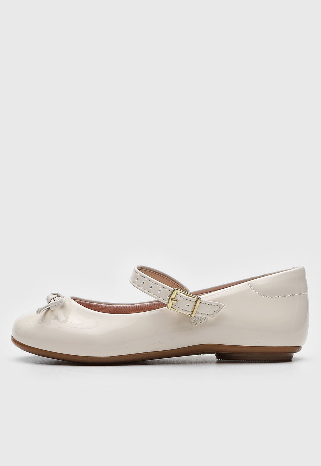 Vista 3 Infantil - Sapatilha Molekinha Laço Verniz Off-white off-white white MOLEKINHA off-white white