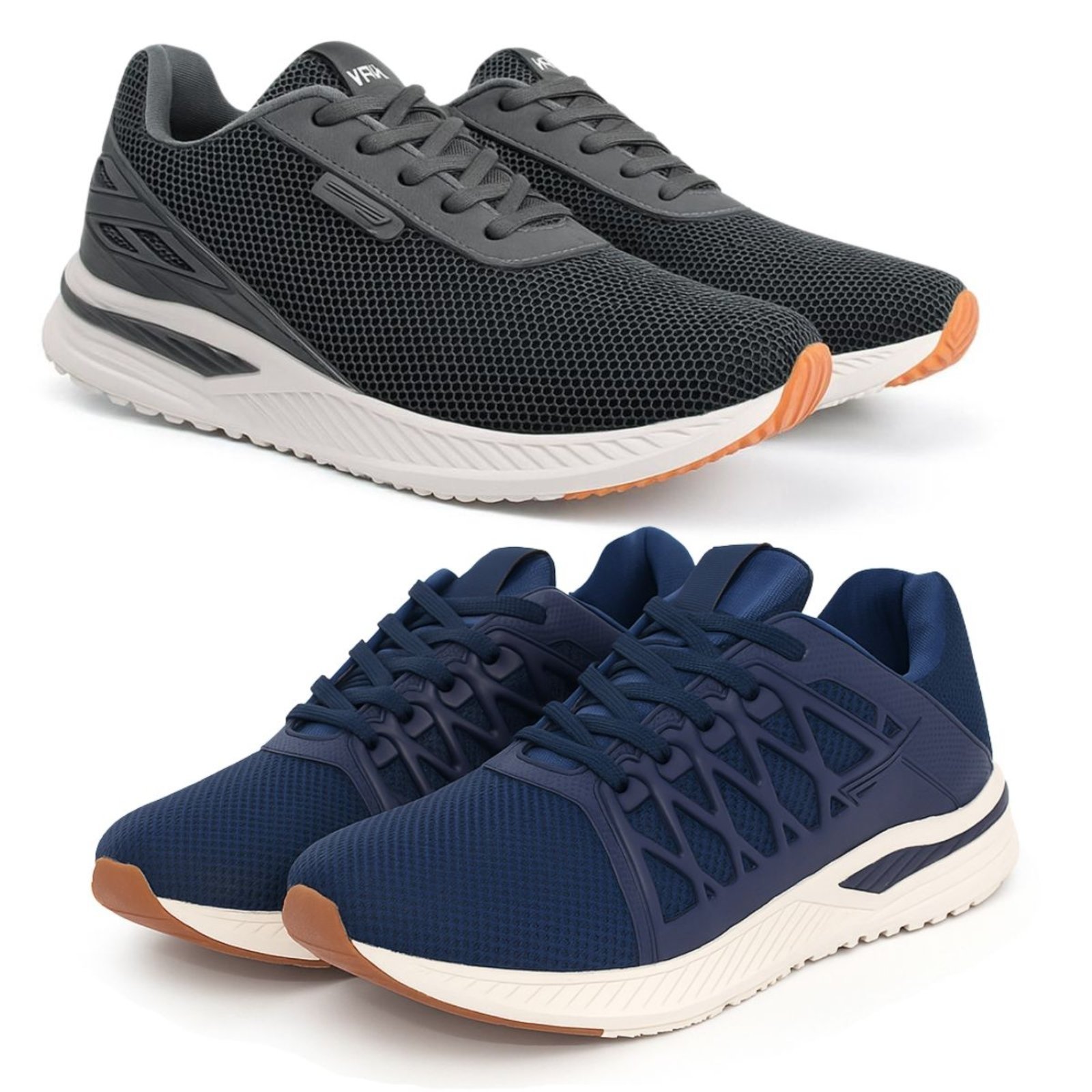 Kit Tênis Masculino Sapatofran Esportivo Running Confortável Azul e Cinza