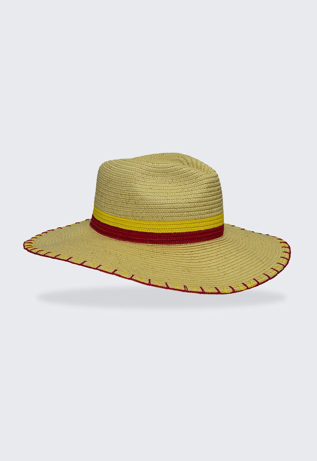 Vista 2 Chapéu Areia Branca UV50+ Bordado Palha amarelo Areia Branca amarelo