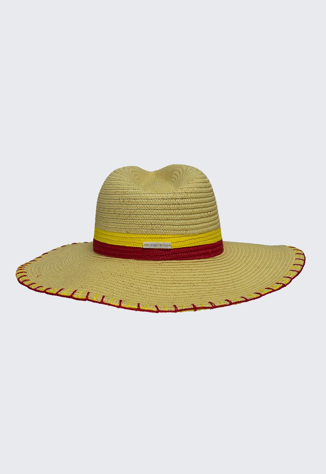 Vista 3 Chapéu Areia Branca UV50+ Bordado Palha amarelo Areia Branca amarelo