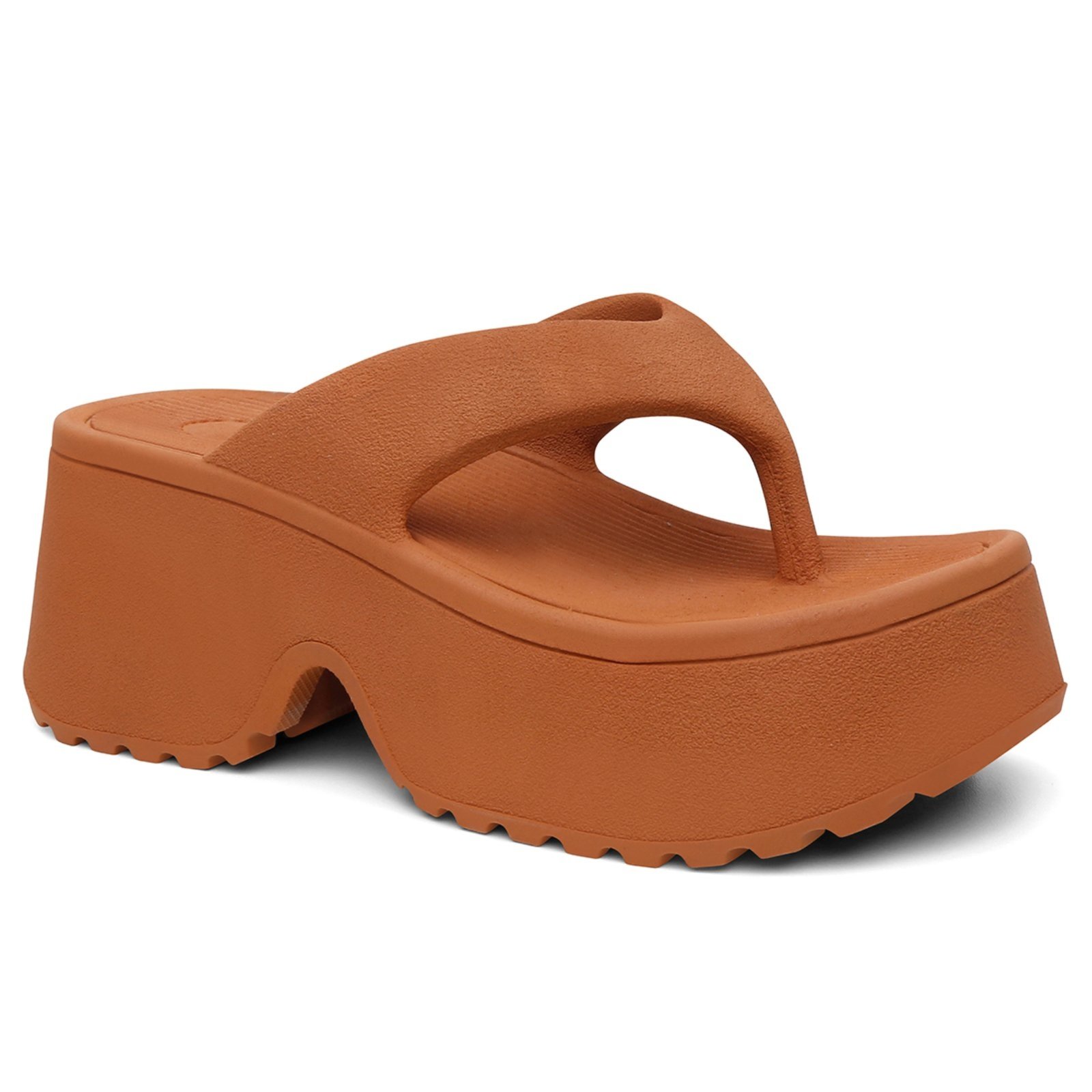 Sandália Plataforma Feminina Estilo Chunky Salto Alto Confortável Solado Tratorado Tendência Fashion