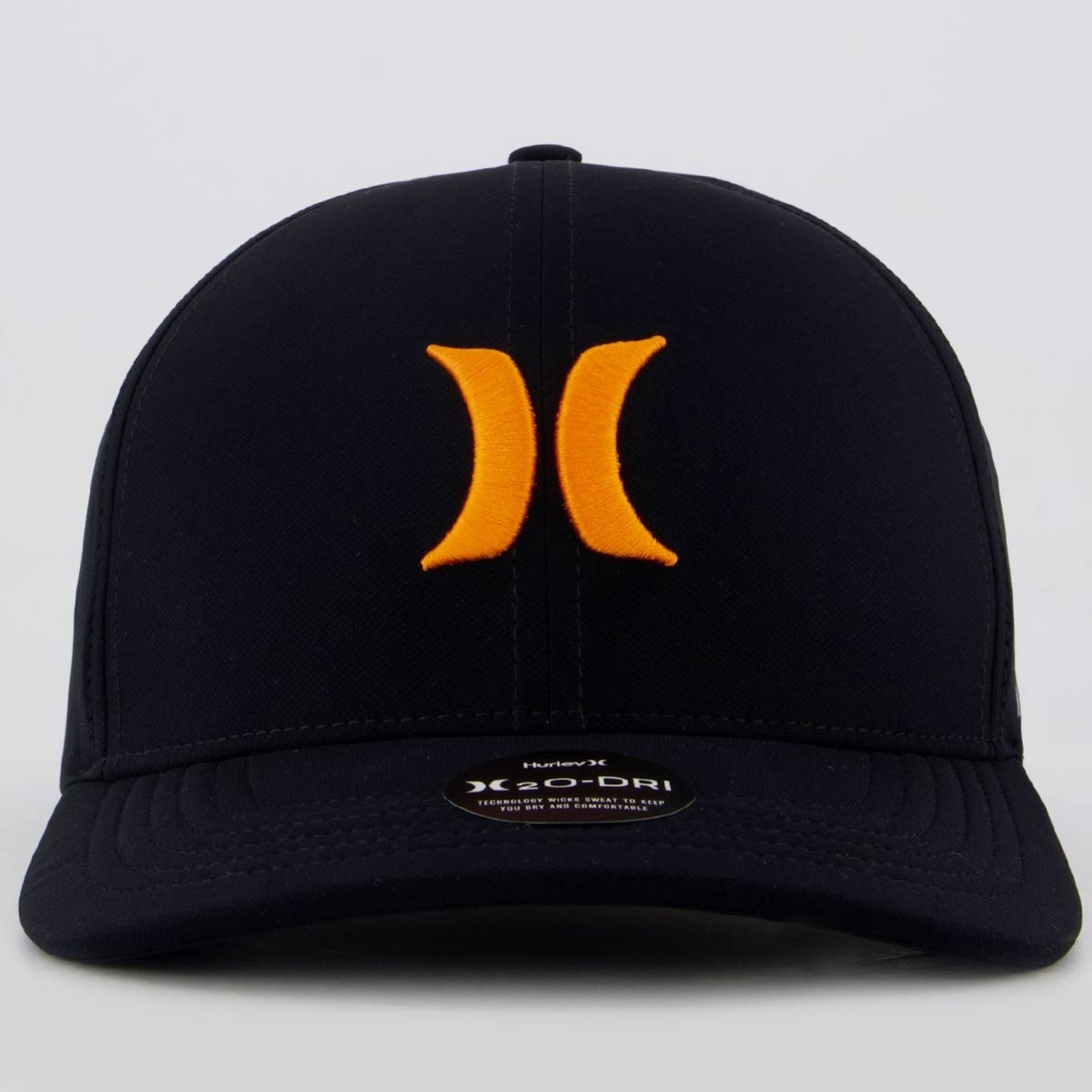 Vista 3 Boné Hurley Icon e Laranja hurley preto