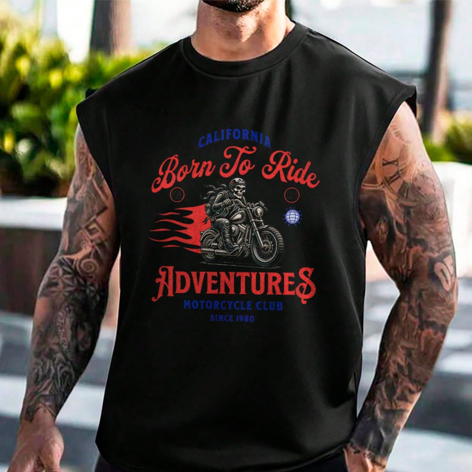 Camiseta Regata Machão Born to Ride Adventures Street Style Preto