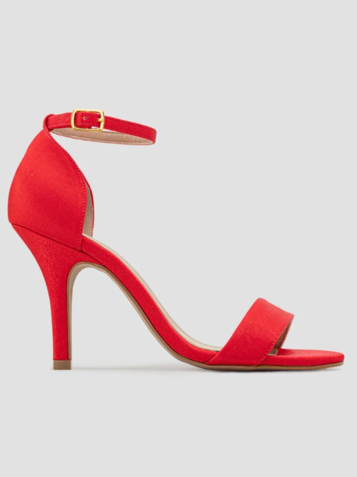 Sandália Gisele Salto Fino 7cm Velvet Tomate CBK Vermelho
