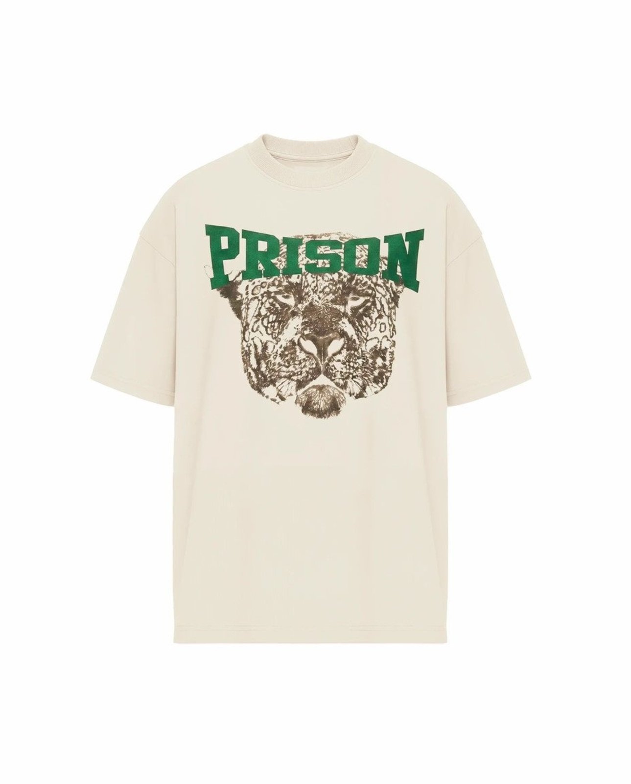Camiseta Oversized Streetwear Prison Leopard Off-White