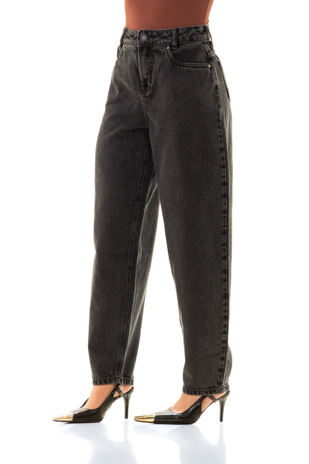Calça Jeans Feminina Arauto Balloon Black
