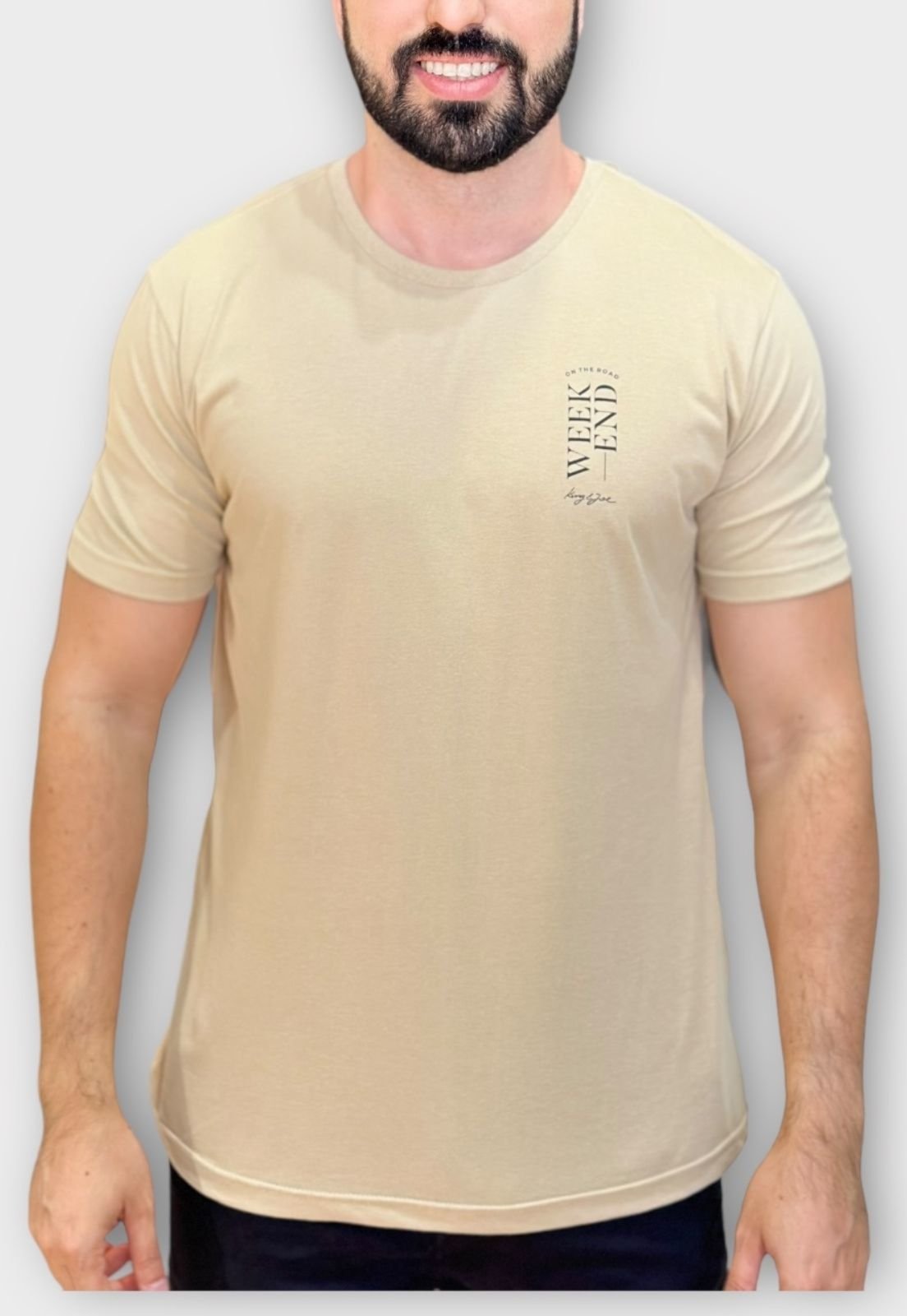 Camiseta King&Joe Pima-Touch Weekend Bege