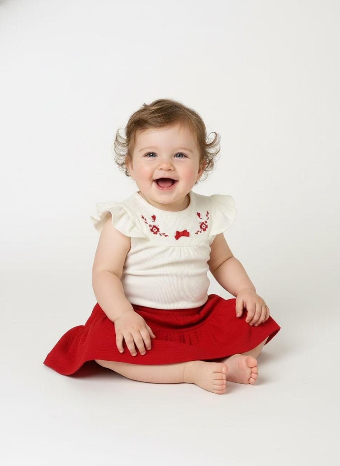 Infantil - Conjunto Curto Canelado Para - VERMELHO