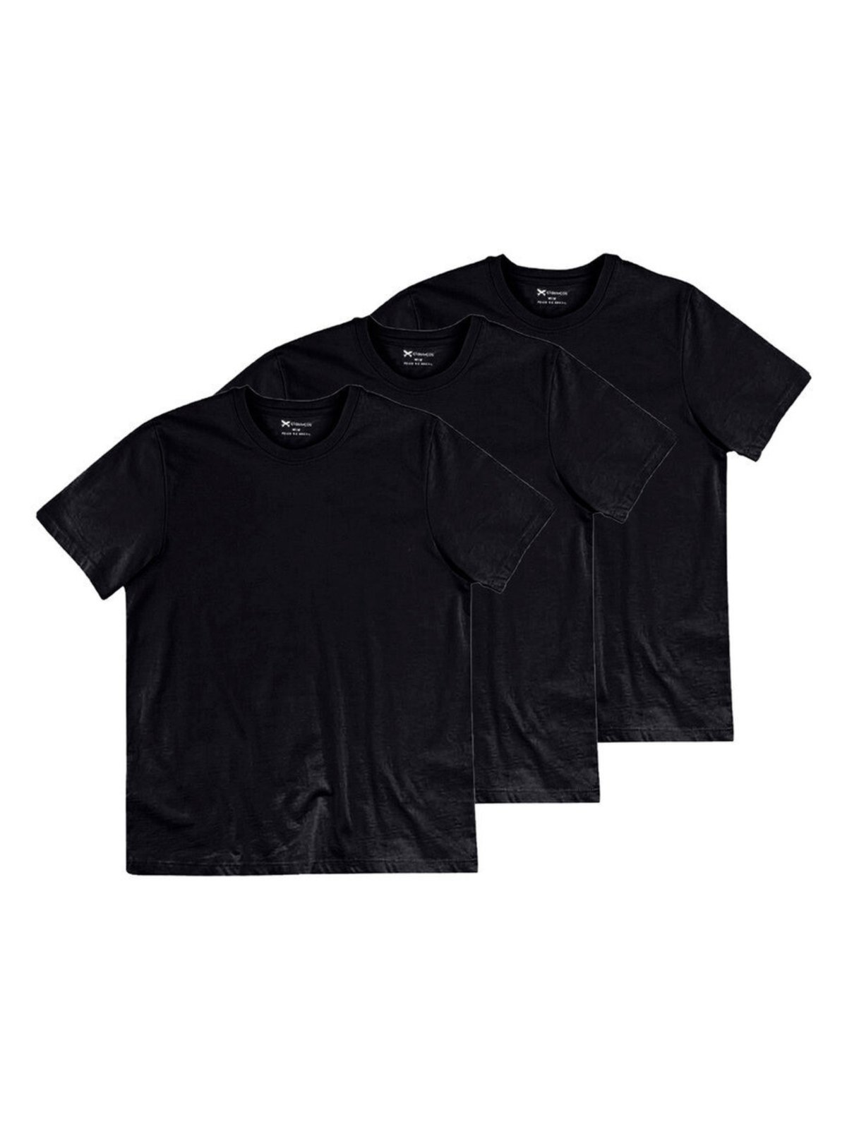 Kit com 3 Camisetas Masculina Hering 201 Preto
