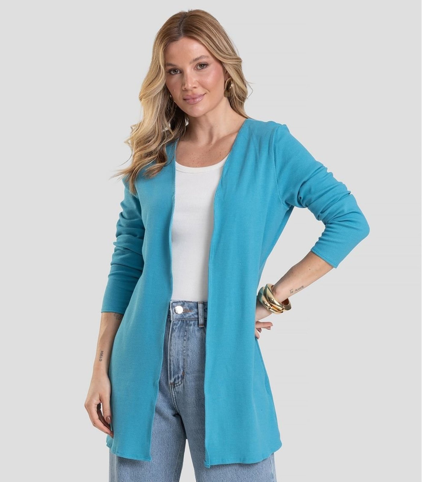 Cardigan Infinita Cor Azul