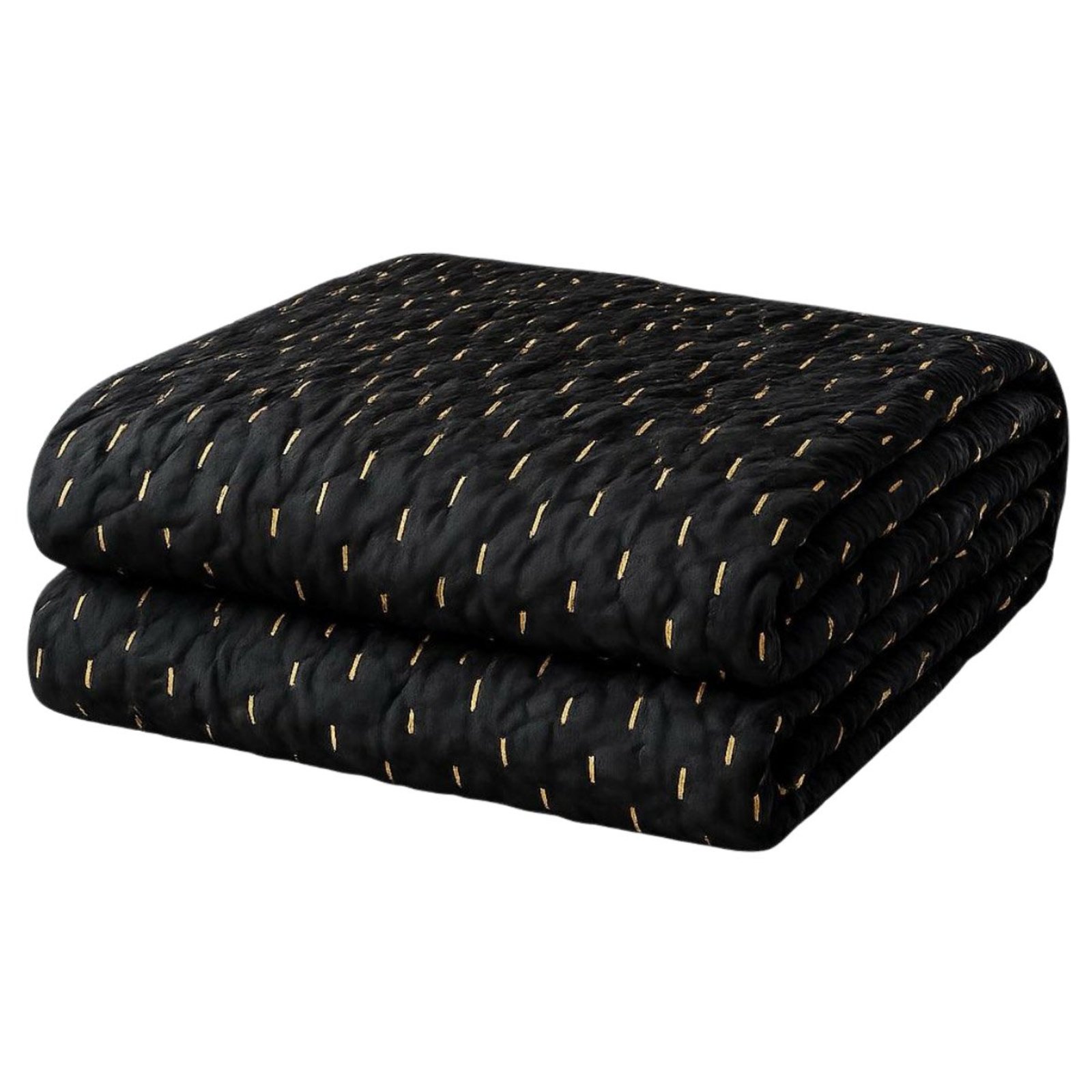 Cobertor Manta Fio de Ouro Casal 190x210 Toque Macio Luxo Decorativa Preto