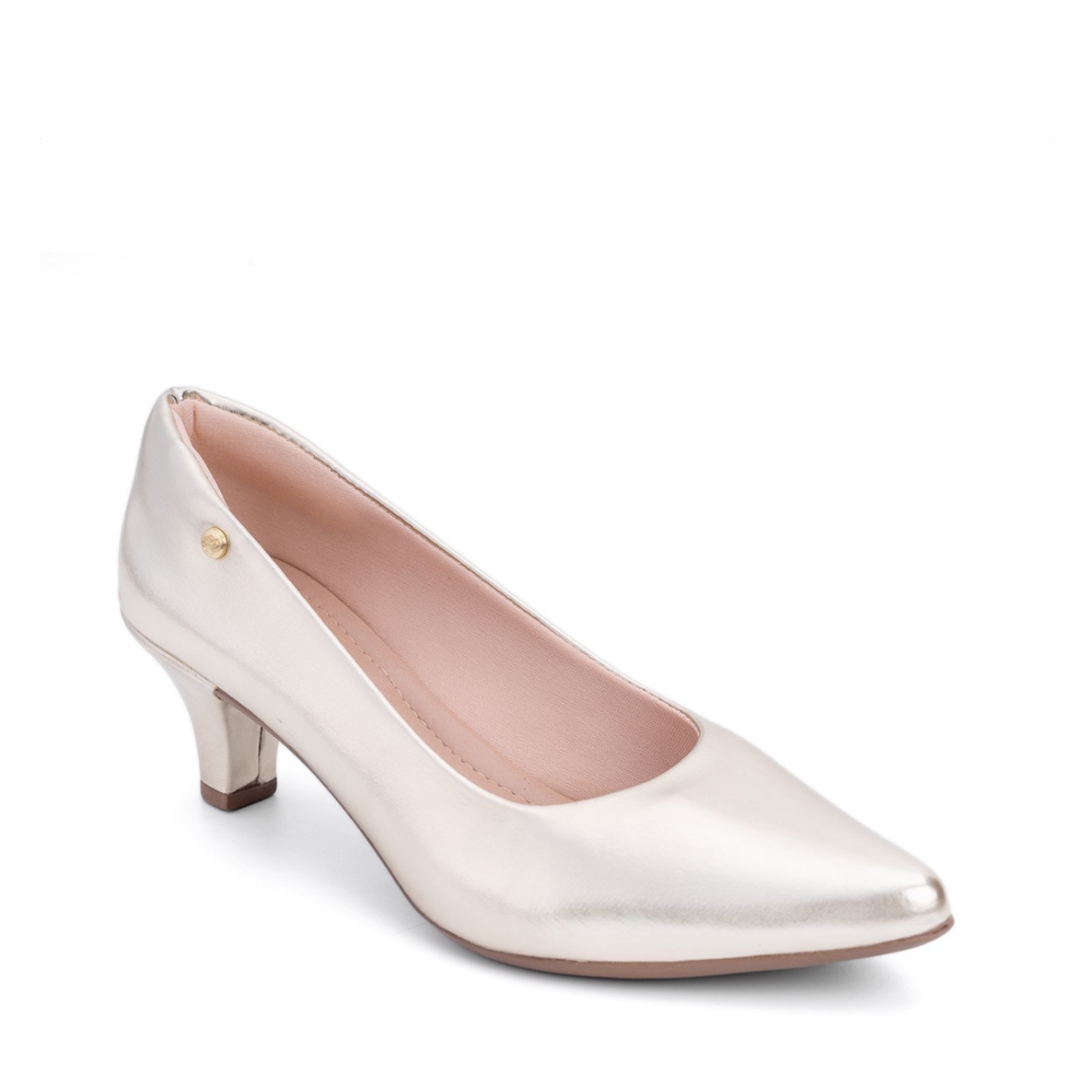 Scarpin Feminino Salto Baixo Verniz Bico Fino Elegante Moda