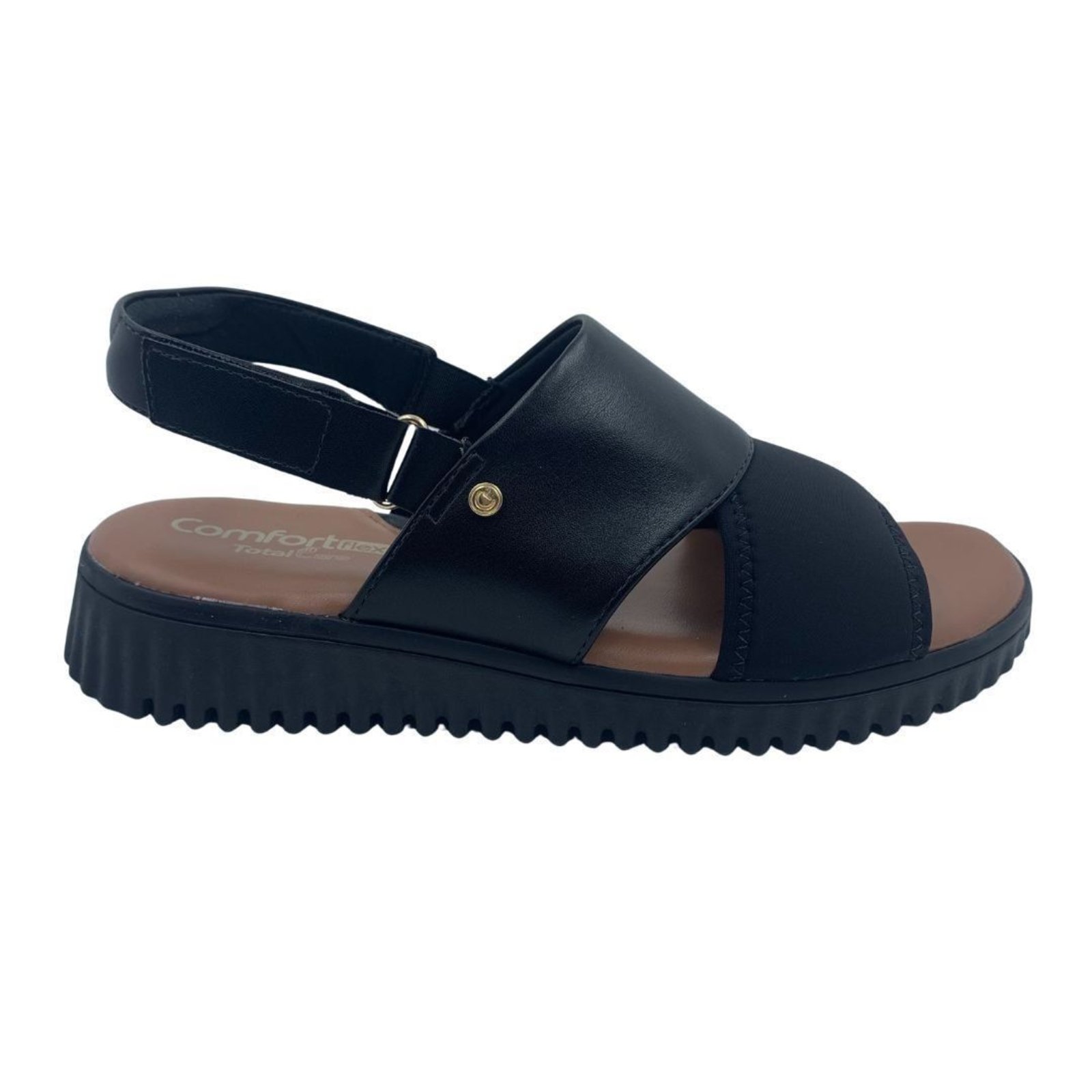 Sandália Total Care Comfortflex Calce Fácil Preta 2449401 – Preto – comfortflex