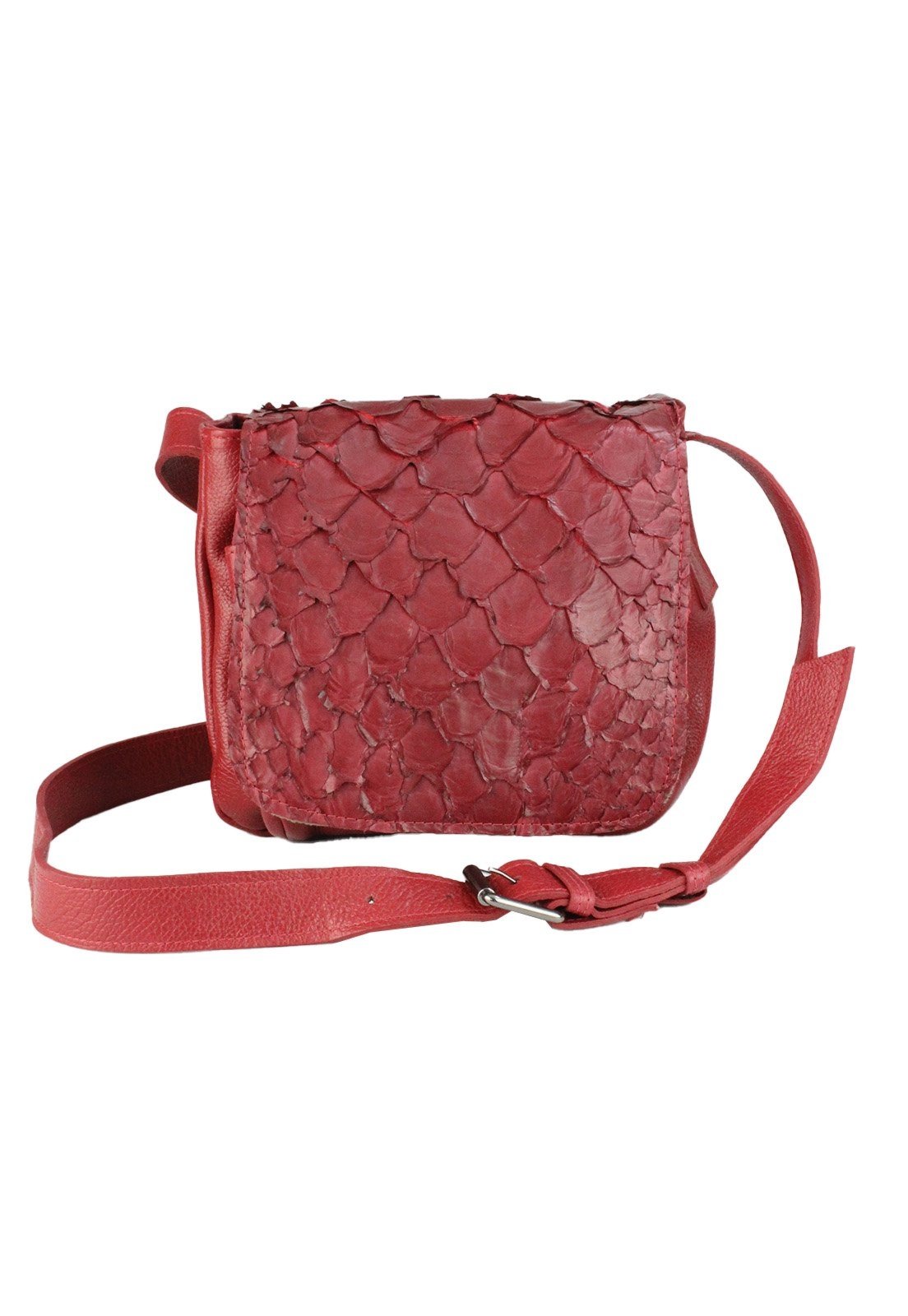 Bolsa Nua Duza Tampa de Pirarucu - Vermelho