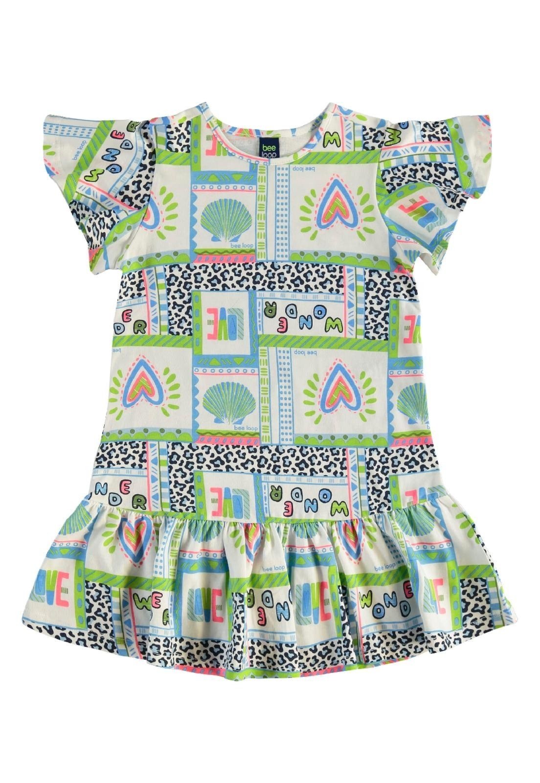 Infantil - Vestido em Algodão Bee Loop Verde