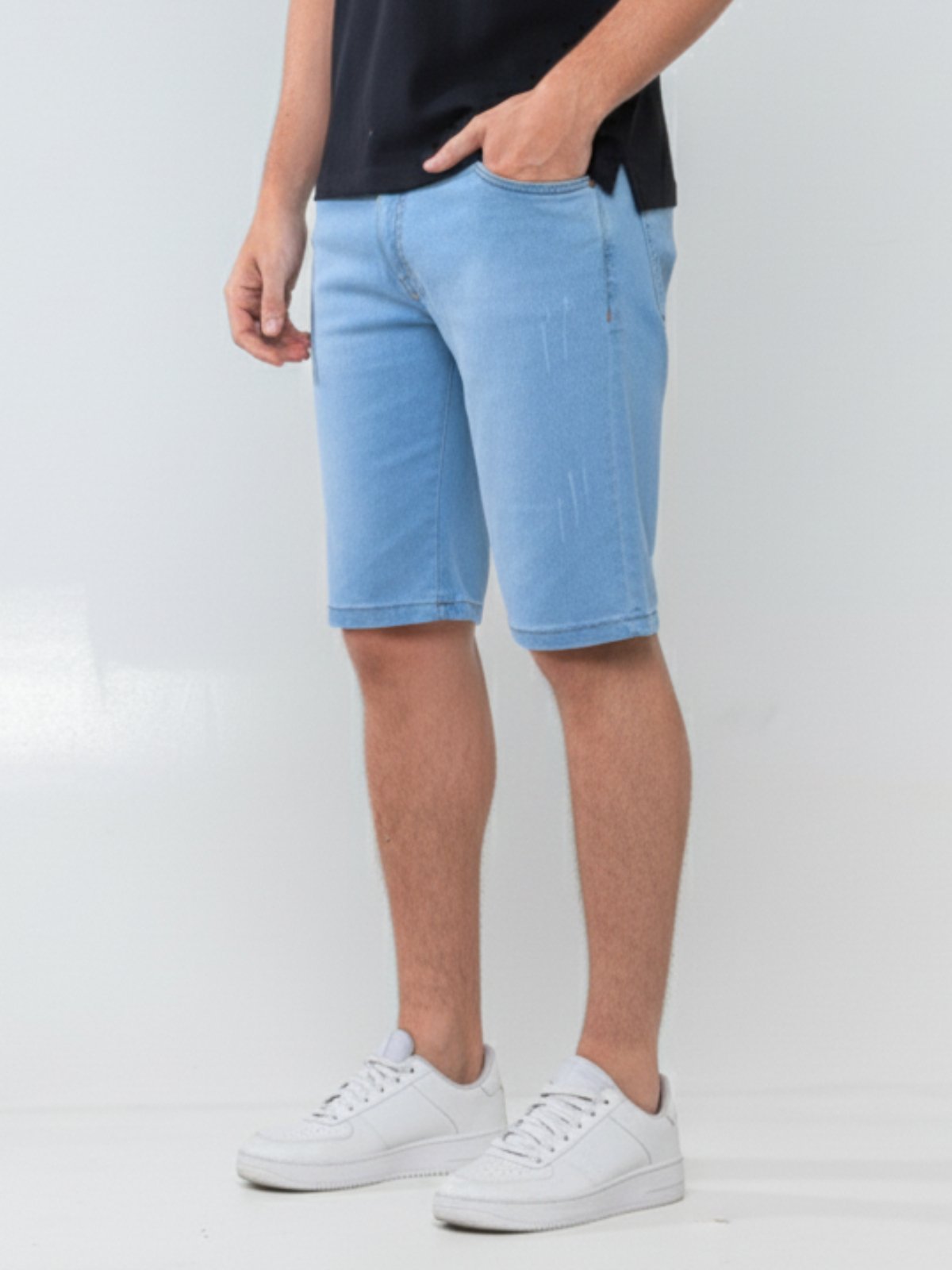 Bermuda Jeans Masculina Kovali Delave Básica e Confortável