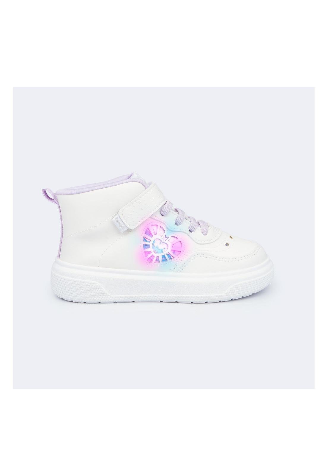 Infantil - Tênis de Led Pampili XP24 Coração Holográfico Branco 28 Branco