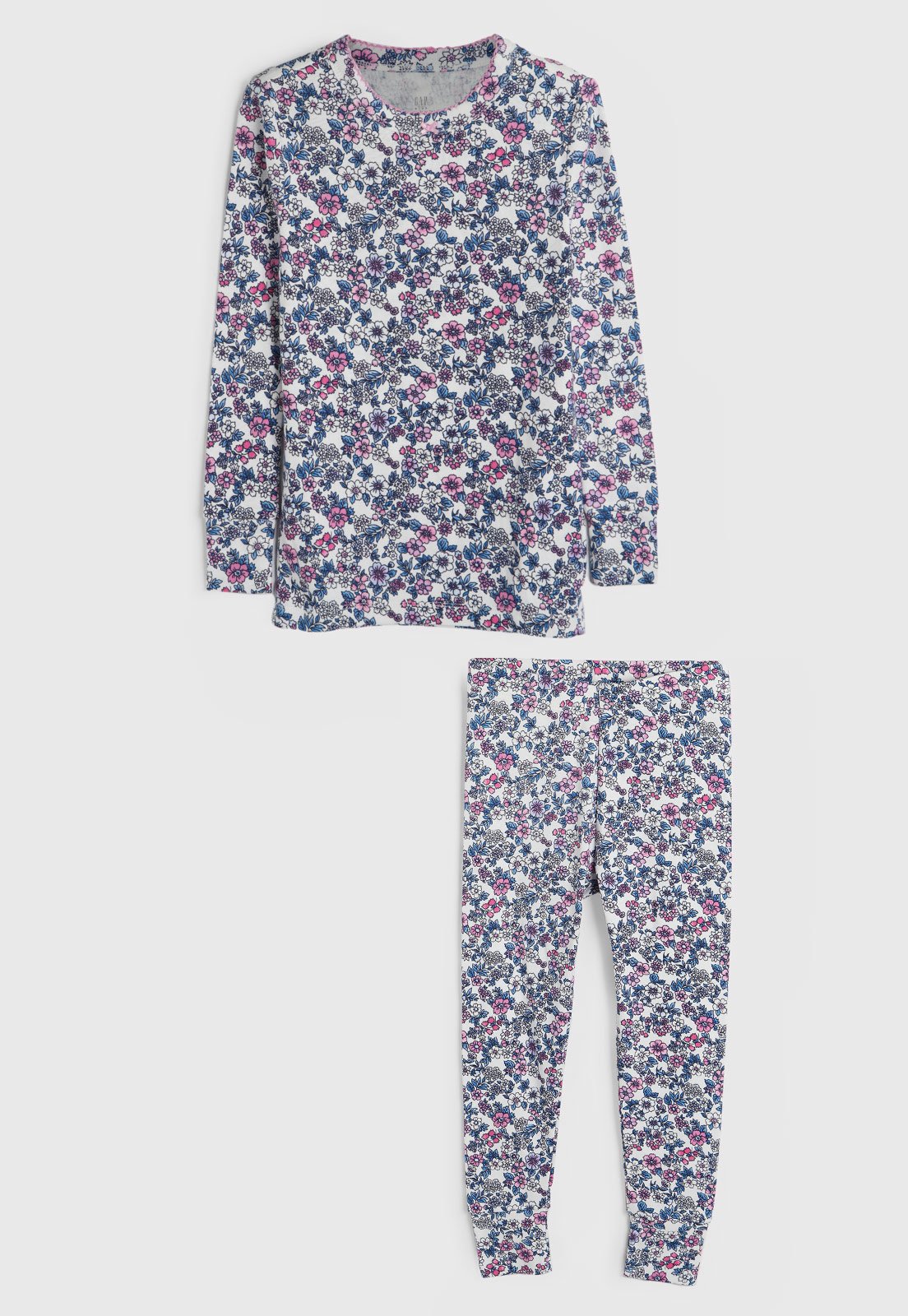 Kit Pijama 2pçs GAP Longo Camiseta E Calça Off-White