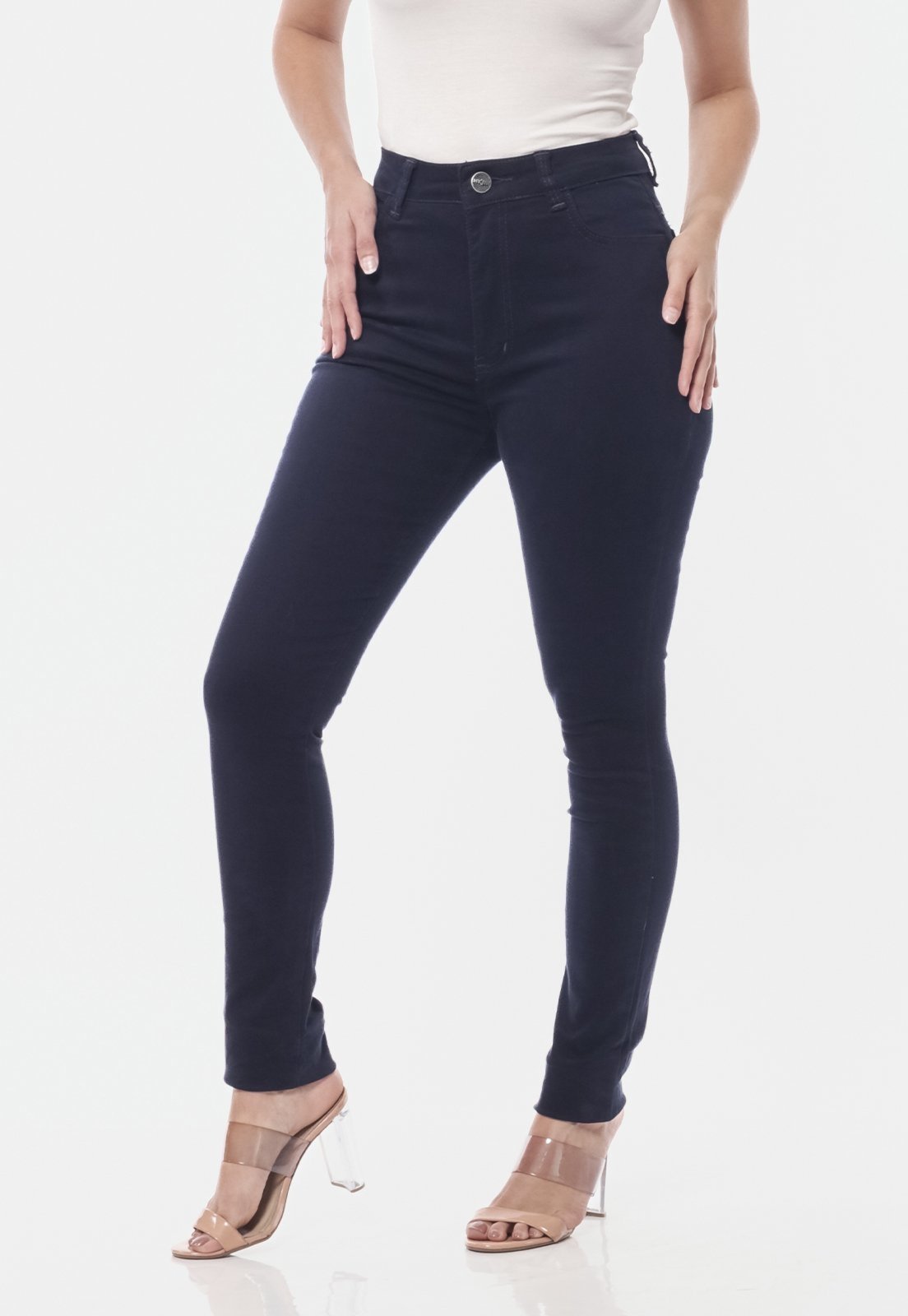 Calça Sarja Skinny Cintura Alta Conforto 7897 Azul