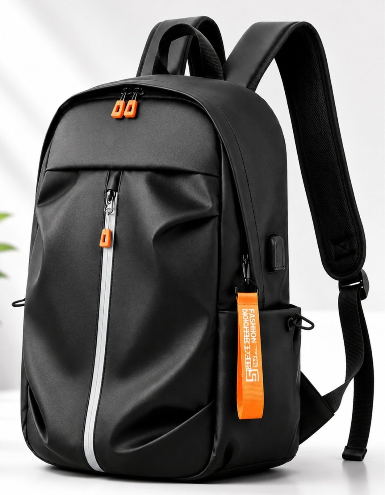 Mochila Preta Moderna Impermeável Para Notebook Masculina Feminina Escolar Universitária Trabalho com Bolsos Internos e Externos