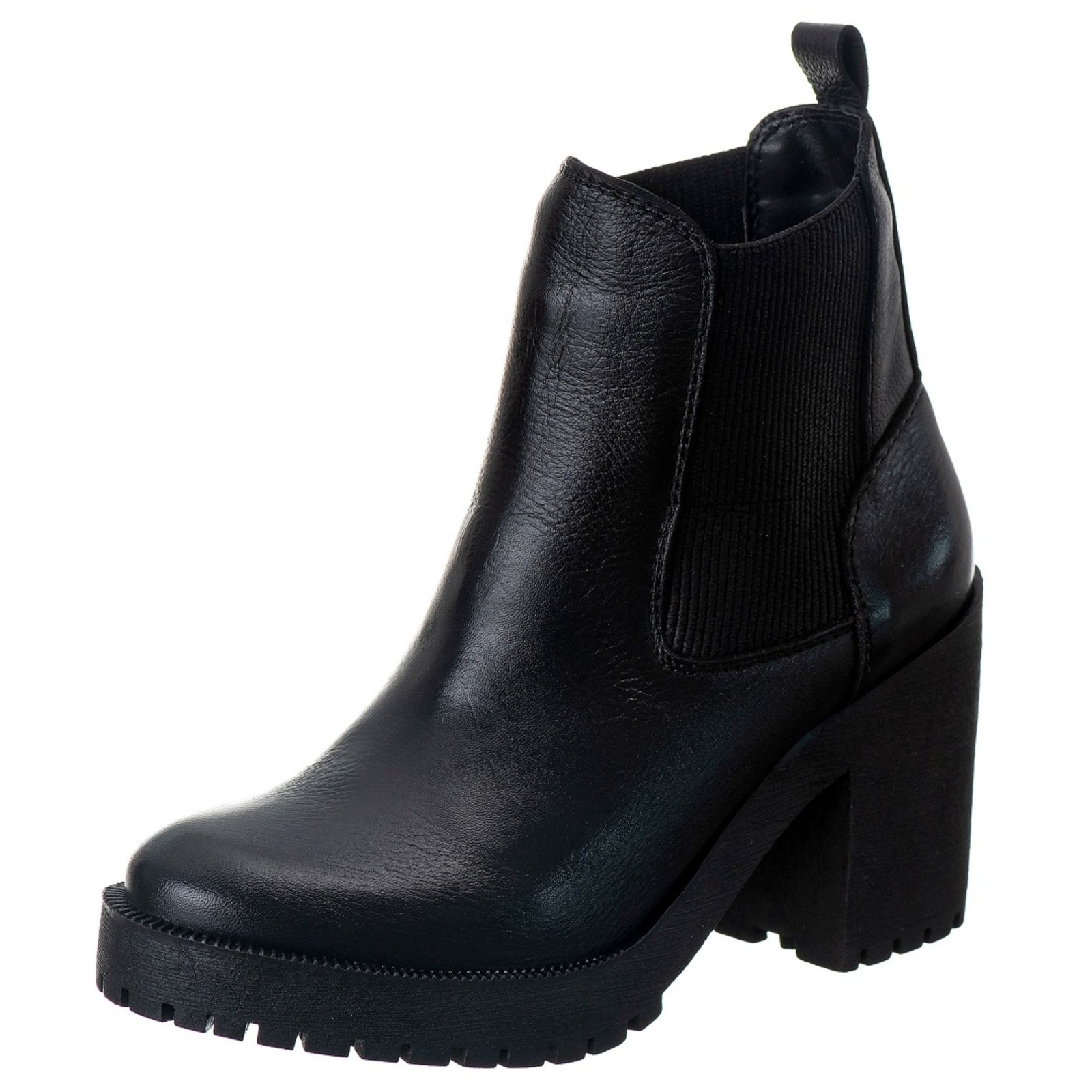 Bota De Couro Feminina Chelsea Preto Agnes Veronez