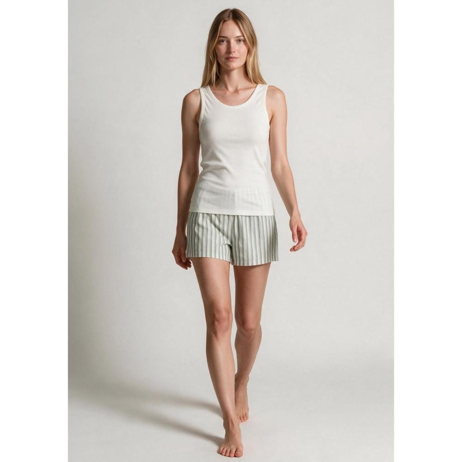 Pijama Curto Feminino Com Shorts Em Tricoline Hering