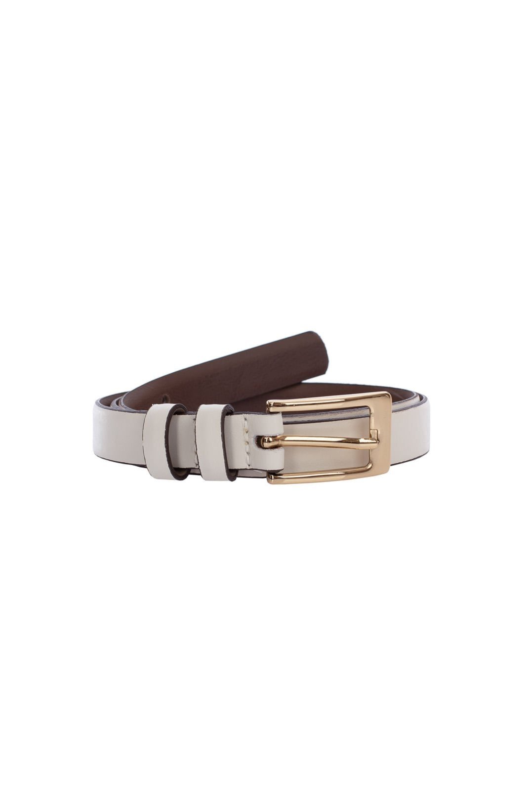 Cinto feminino de couro Ellen – Off-white