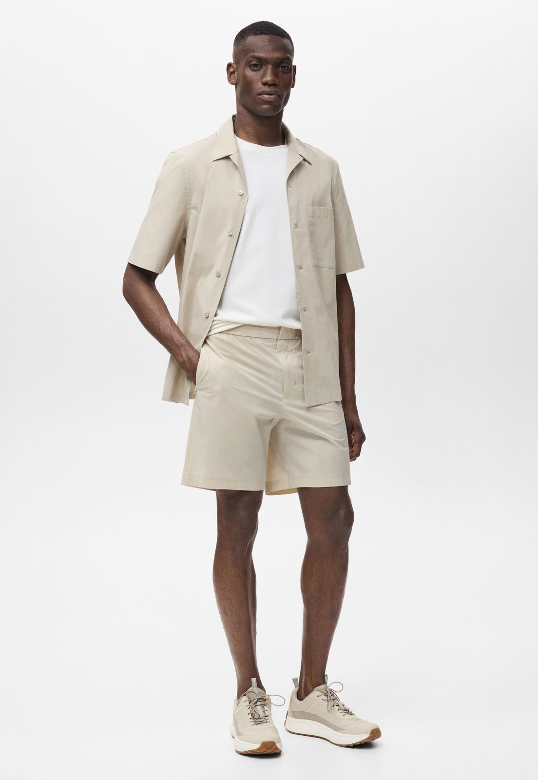Vista 3 Bermuda Masculina Mango Lunars bege Mango bege